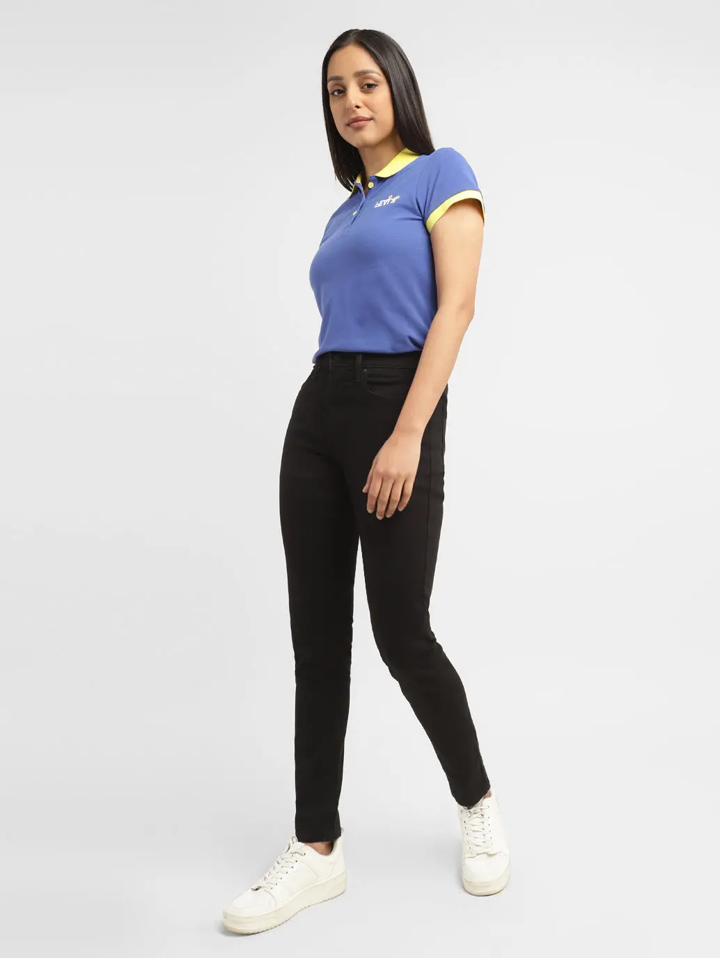 Women's 721 Black Skinny Fit High Rise Jeans 1