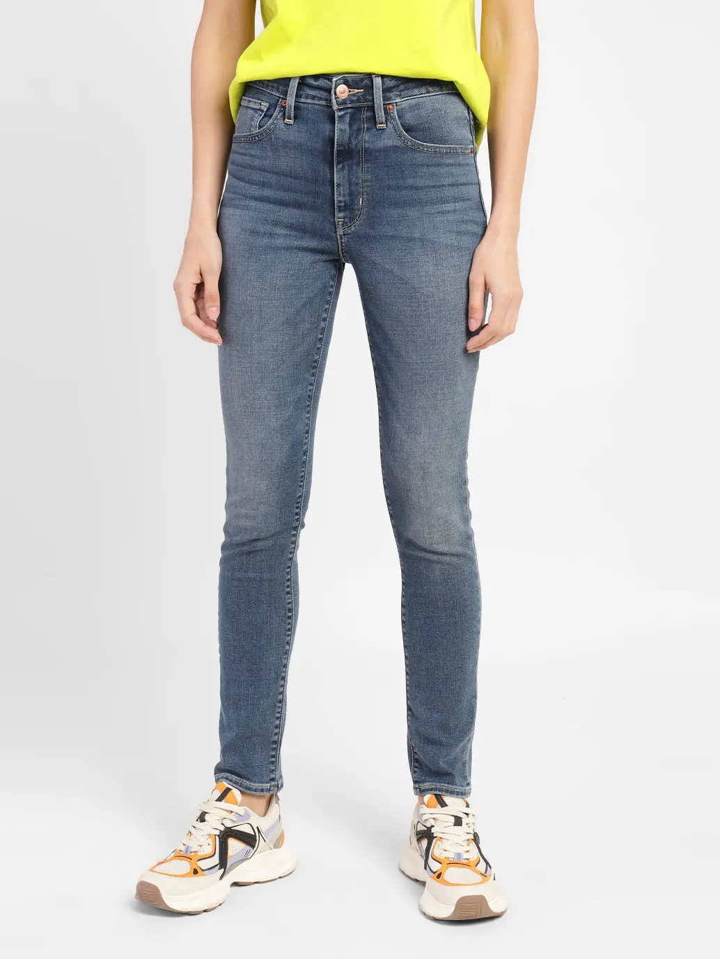 Women's 721 Blue Skinny Fit High Rise Jeans 1