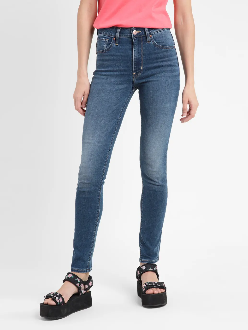 Women's 721 Blue Skinny Fit High Rise Jeans 1
