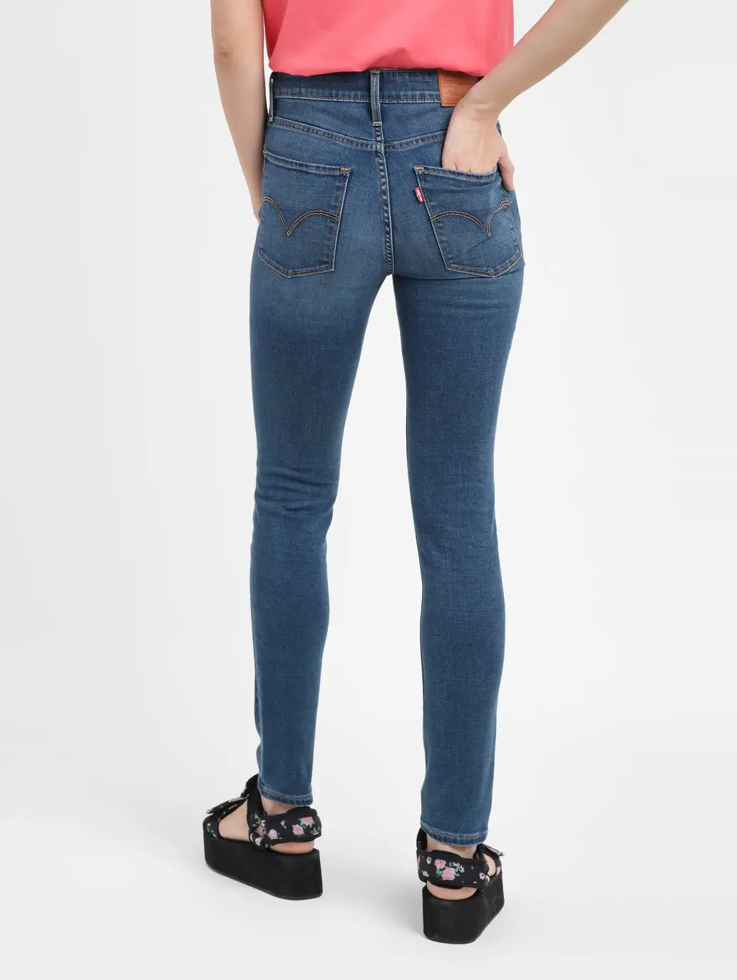 Women's 721 Blue Skinny Fit High Rise Jeans 3