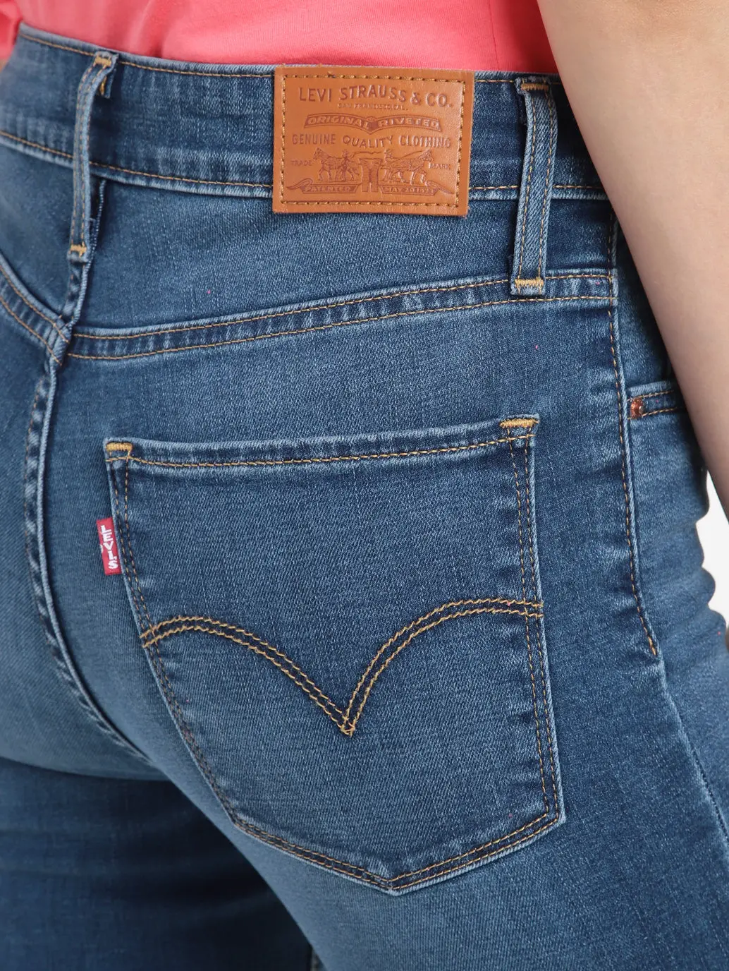 Women's 721 Blue Skinny Fit High Rise Jeans 7