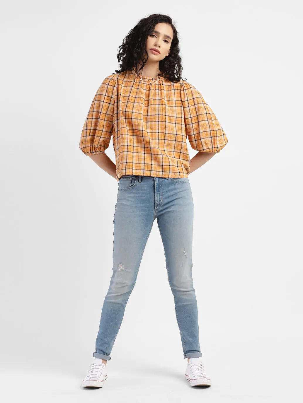 Women's 721 Blue Skinny Fit High Rise Jeans 1