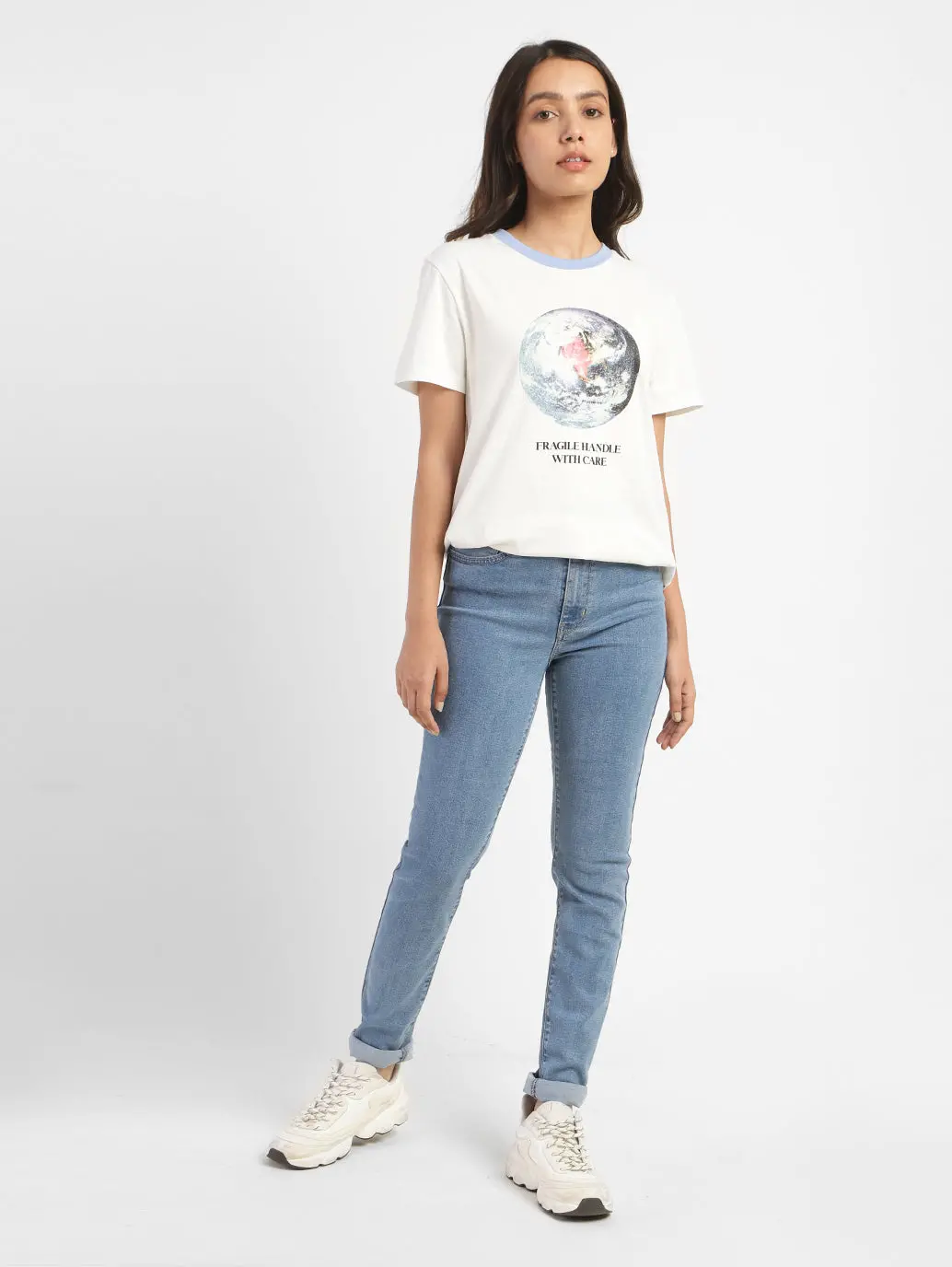 Women's 721 Blue Skinny Fit High Rise Jeans 1
