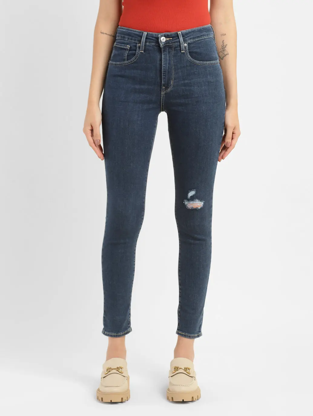 Women's 721 Blue Skinny Fit High Rise Jeans 1