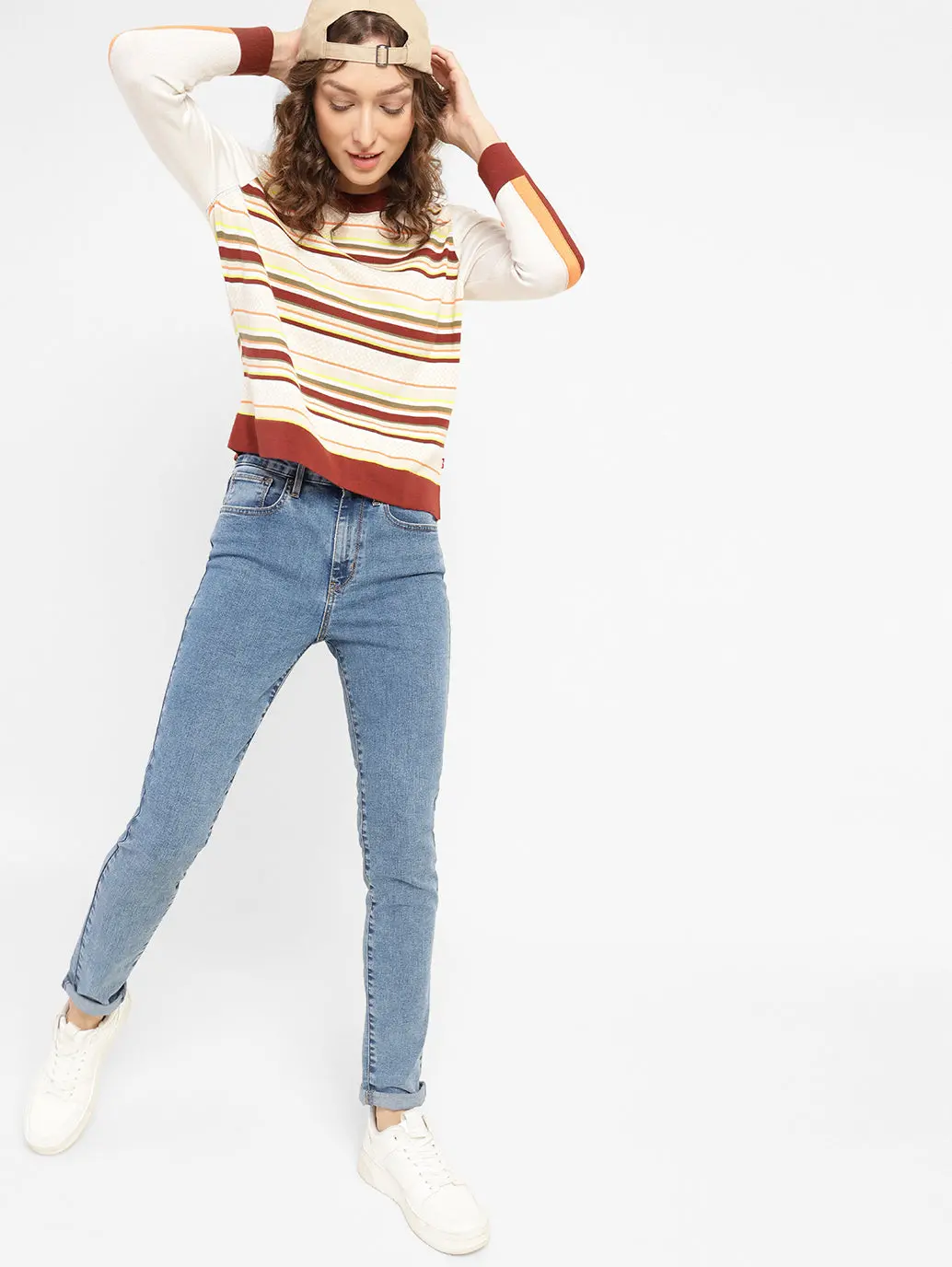 Women's 721 Blue Skinny Fit High Rise Jeans 1