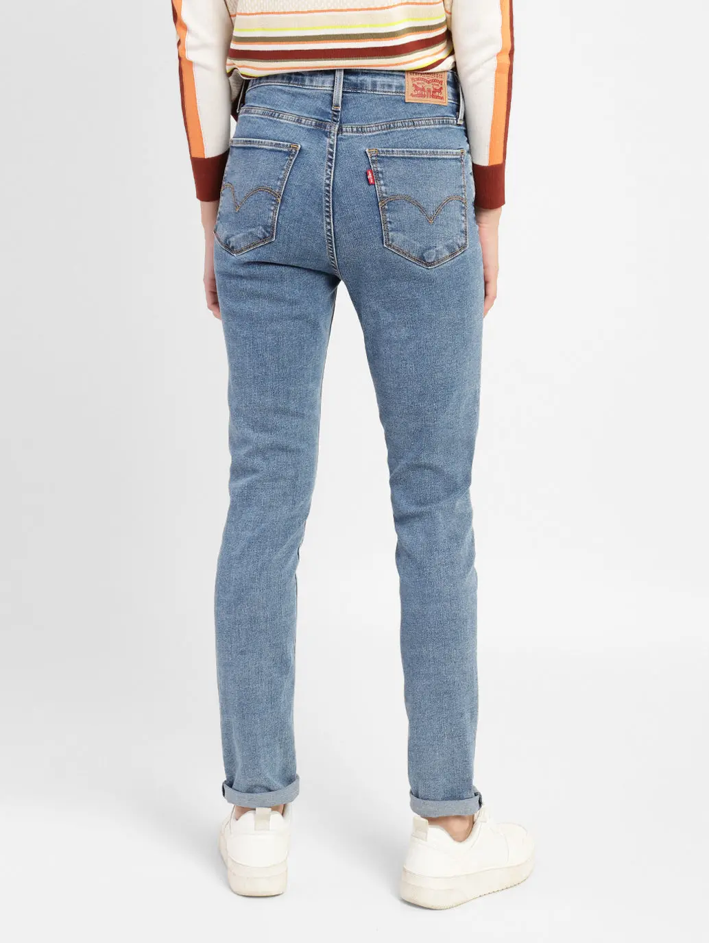 Women's 721 Blue Skinny Fit High Rise Jeans 3