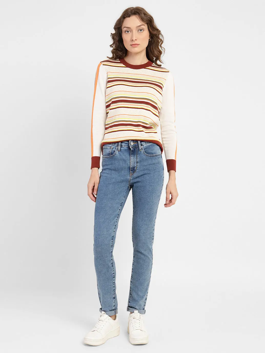 Women's 721 Blue Skinny Fit High Rise Jeans 6