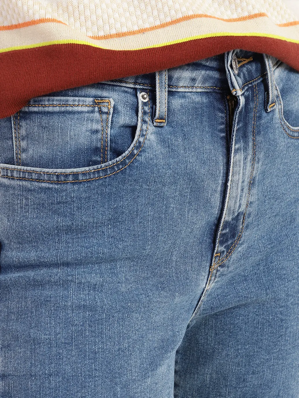 Women's 721 Blue Skinny Fit High Rise Jeans 7