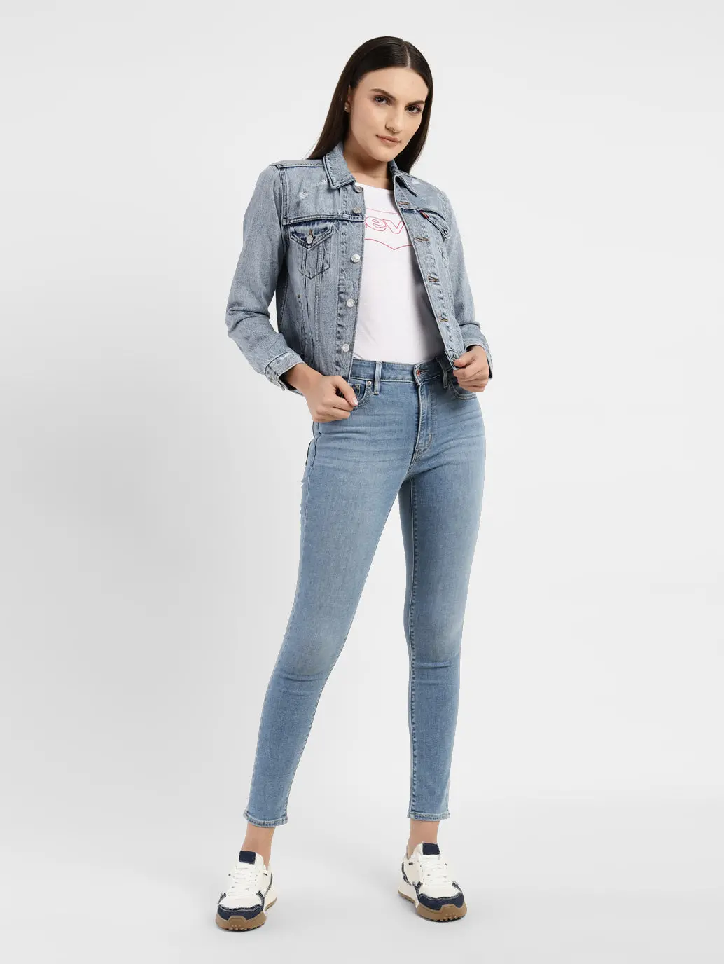 Women's 721 Blue Skinny Fit High Rise Jeans 1