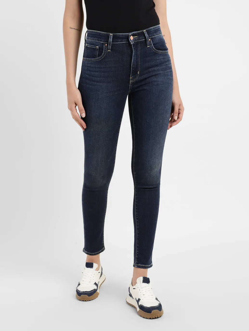 Women's 721 Blue Skinny Fit High Rise Jeans 1