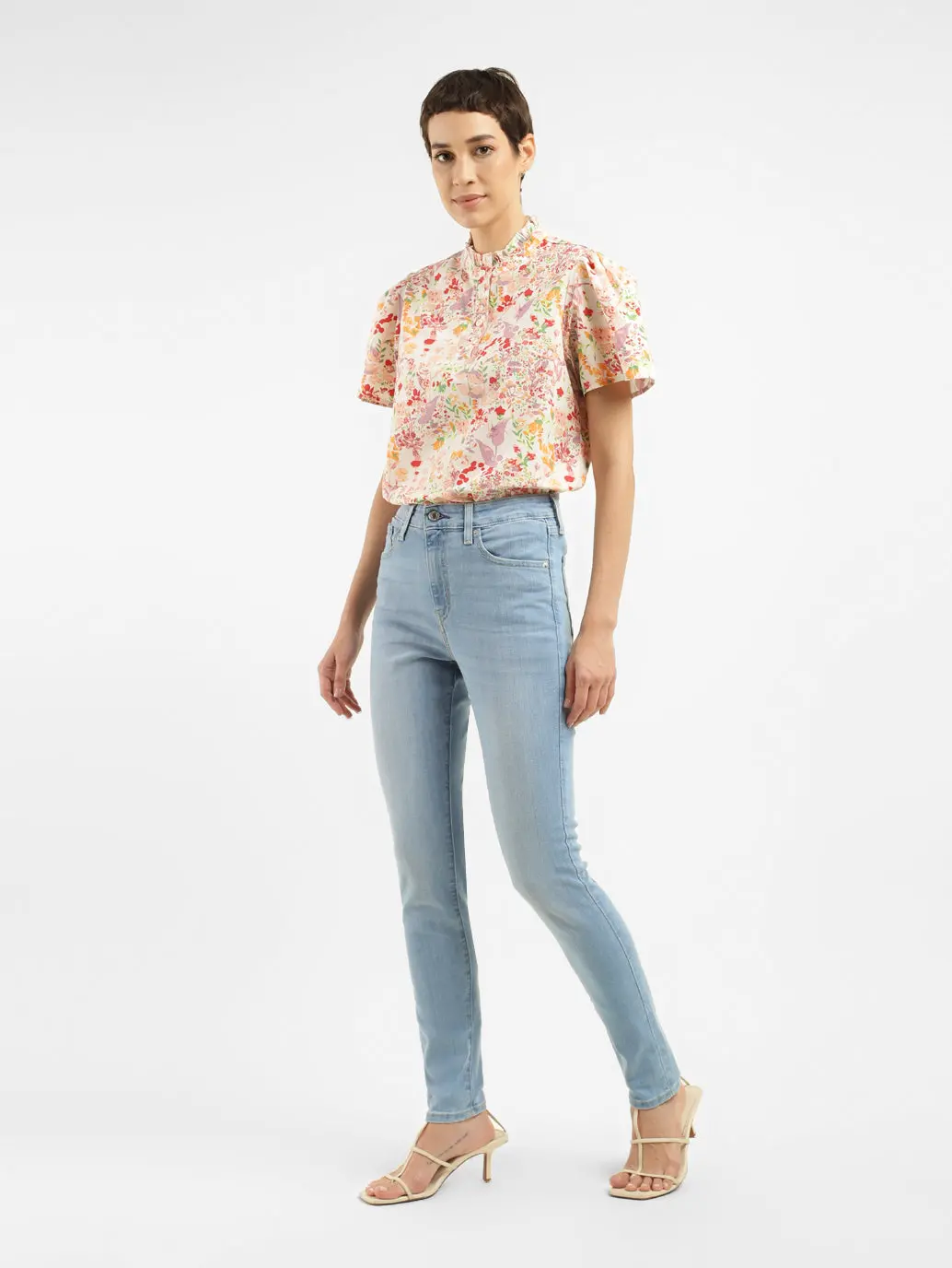 Women's 721 Blue Skinny Fit High Rise Jeans 1