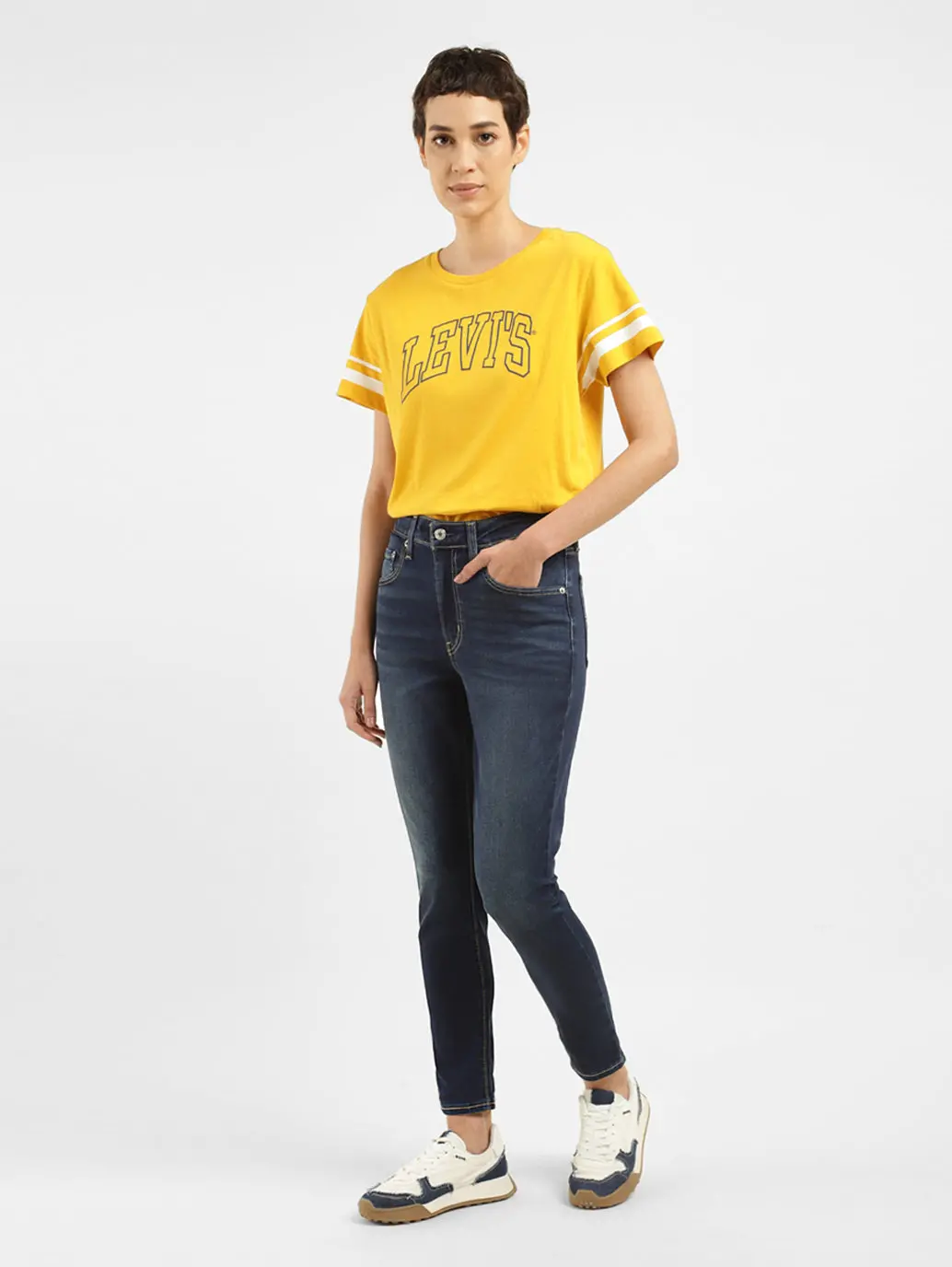 Women's 721 Blue Skinny Fit High Rise Jeans 1