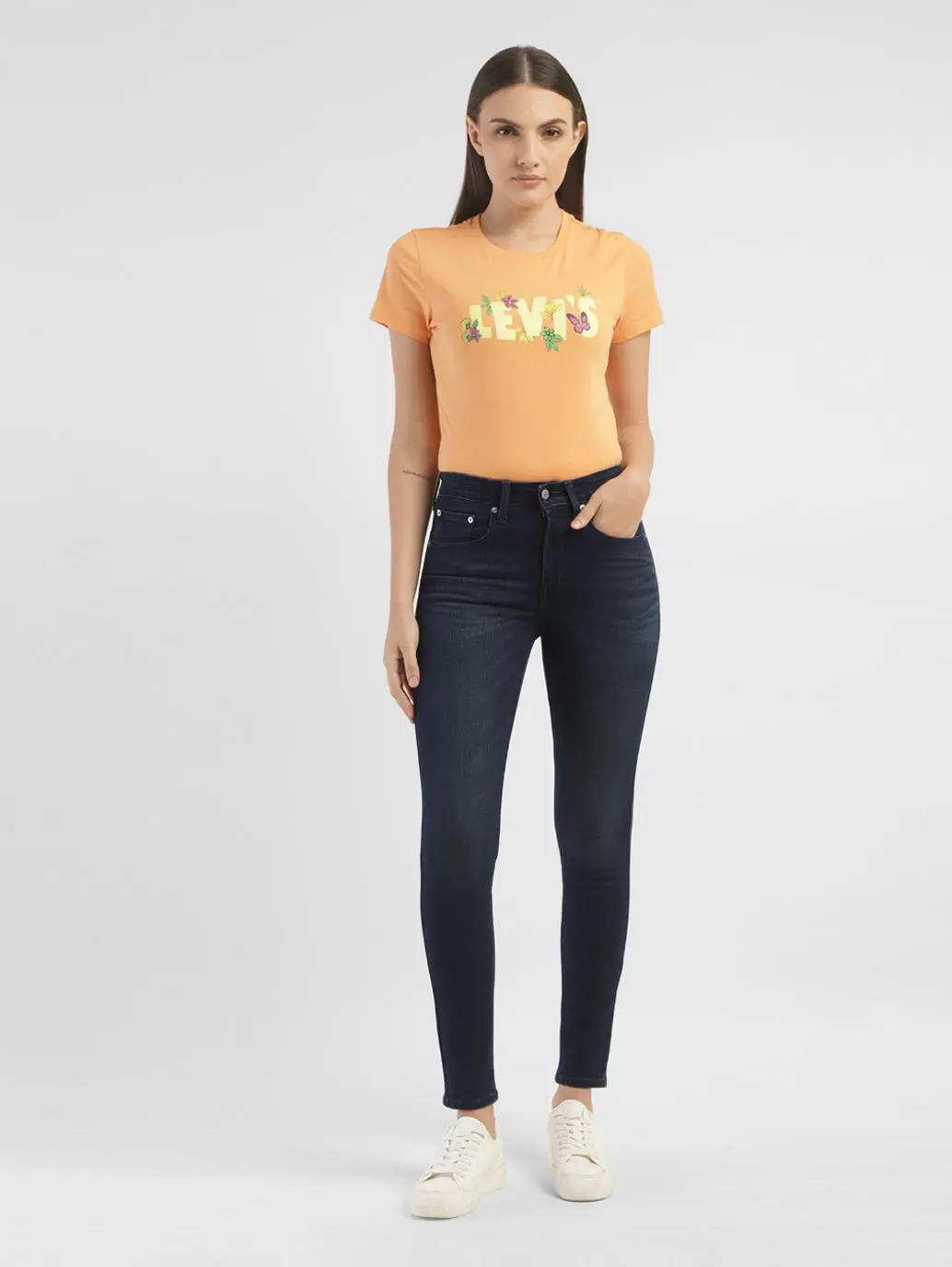 Women's 721 Blue Skinny Fit High Rise Jeans 1