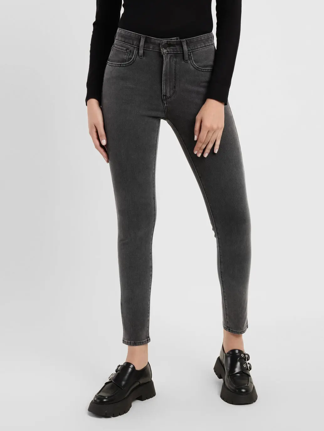 Women's 721 Grey Skinny Fit High Rise Jeans 1