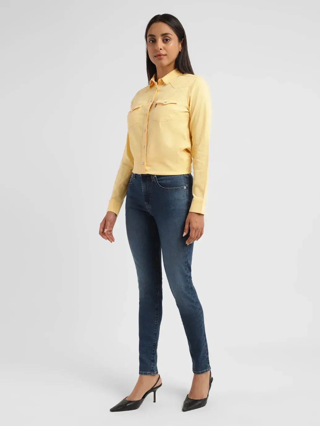 Women's 721 Blue Skinny Fit High Rise Jeans 1