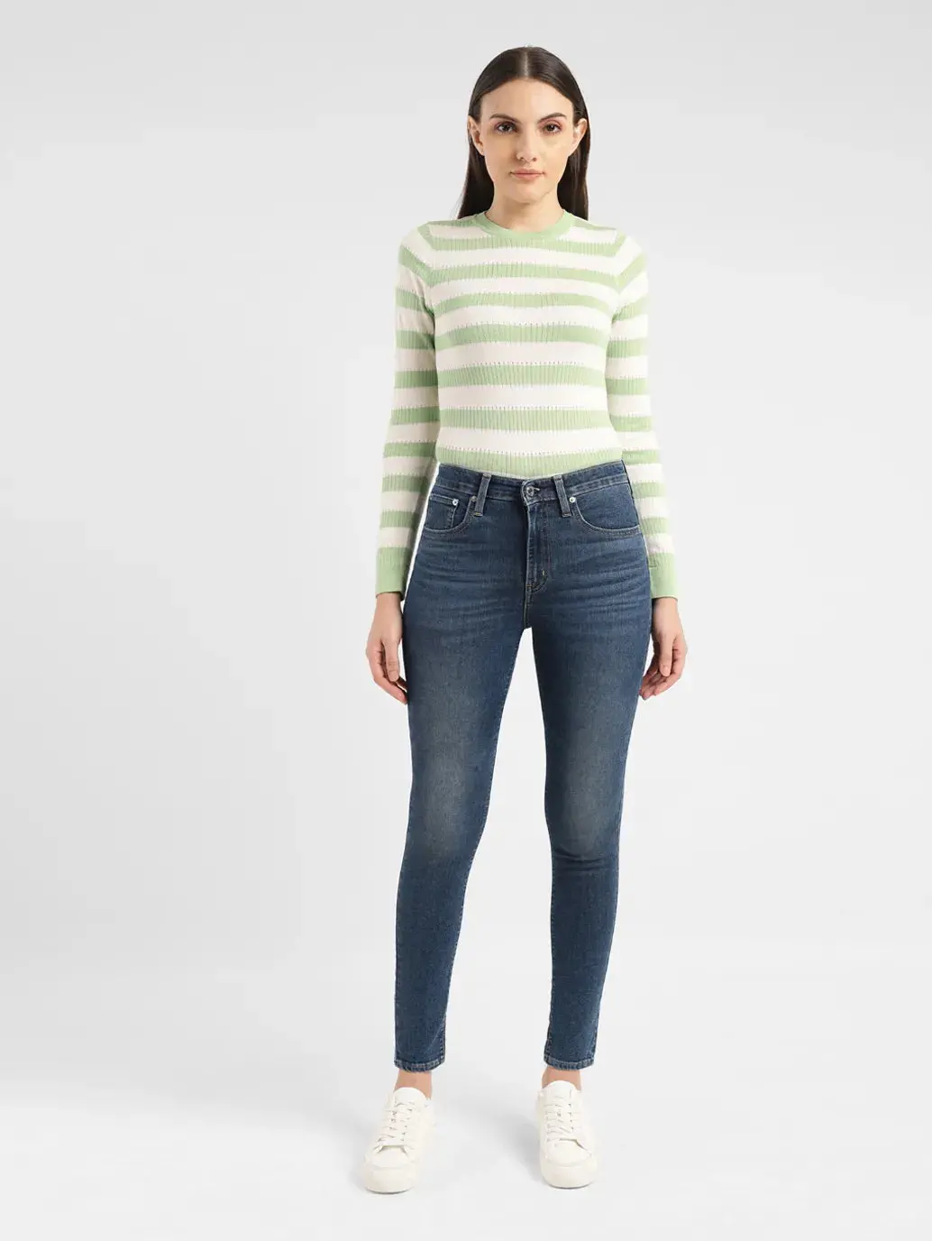 Women's 721 Blue Skinny Fit High Rise Jeans 1