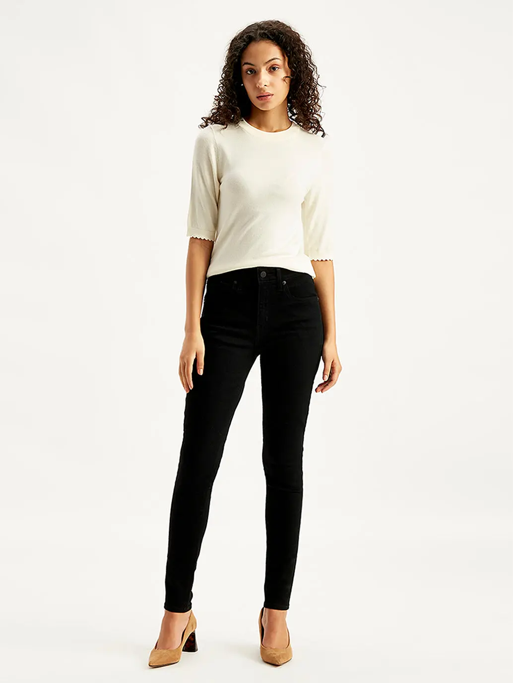 Women's 721 Black Skinny Fit High Rise Jeans 1