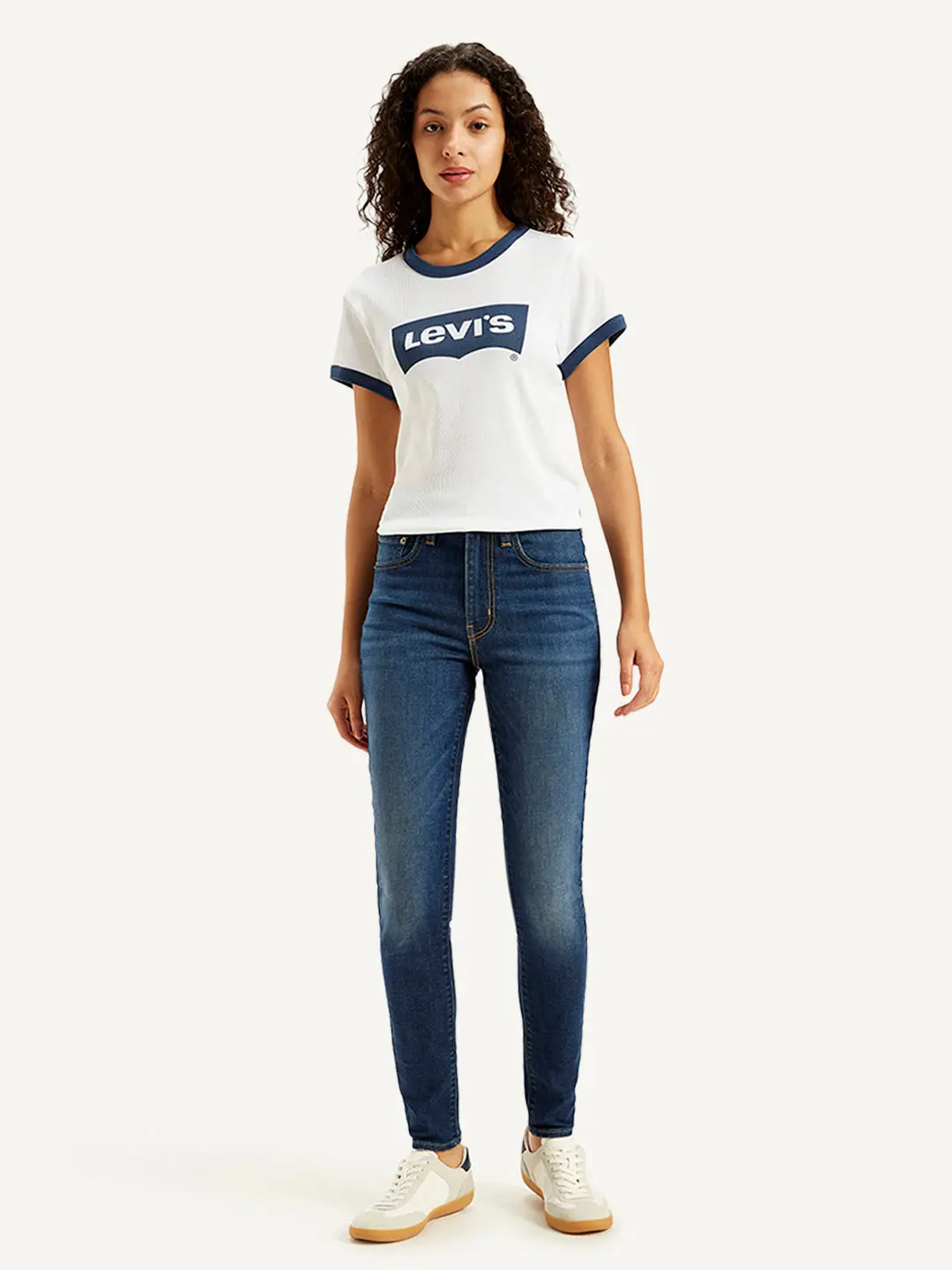 Women's 721 Blue Skinny Fit High Rise Jeans 1