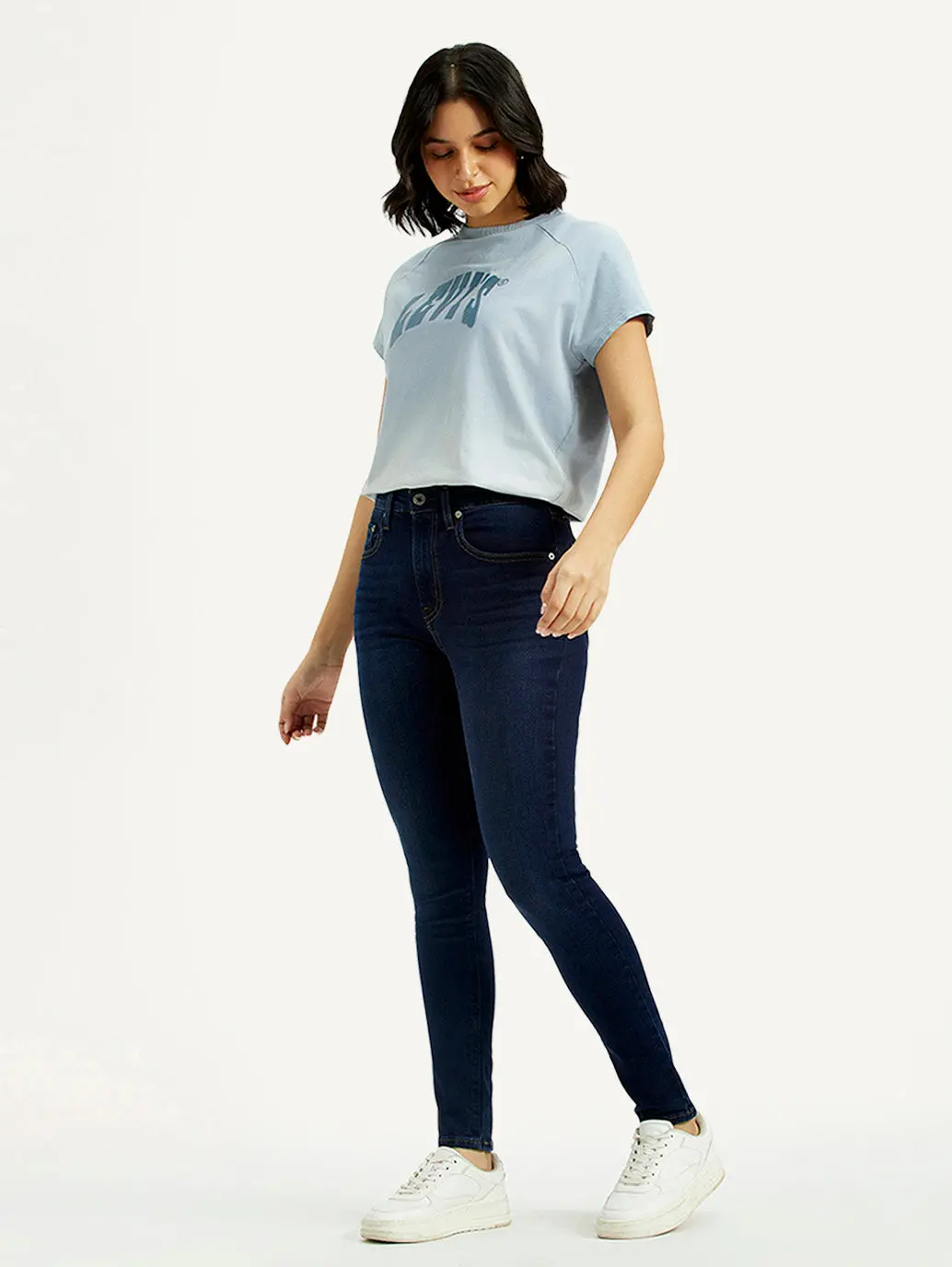 Women's 721 Dark Blue Skinny Fit High Rise Jeans 1