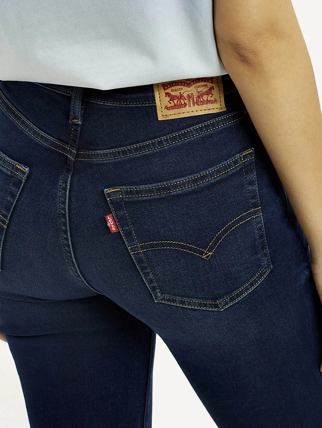 Women's 721 Dark Blue Skinny Fit High Rise Jeans 5
