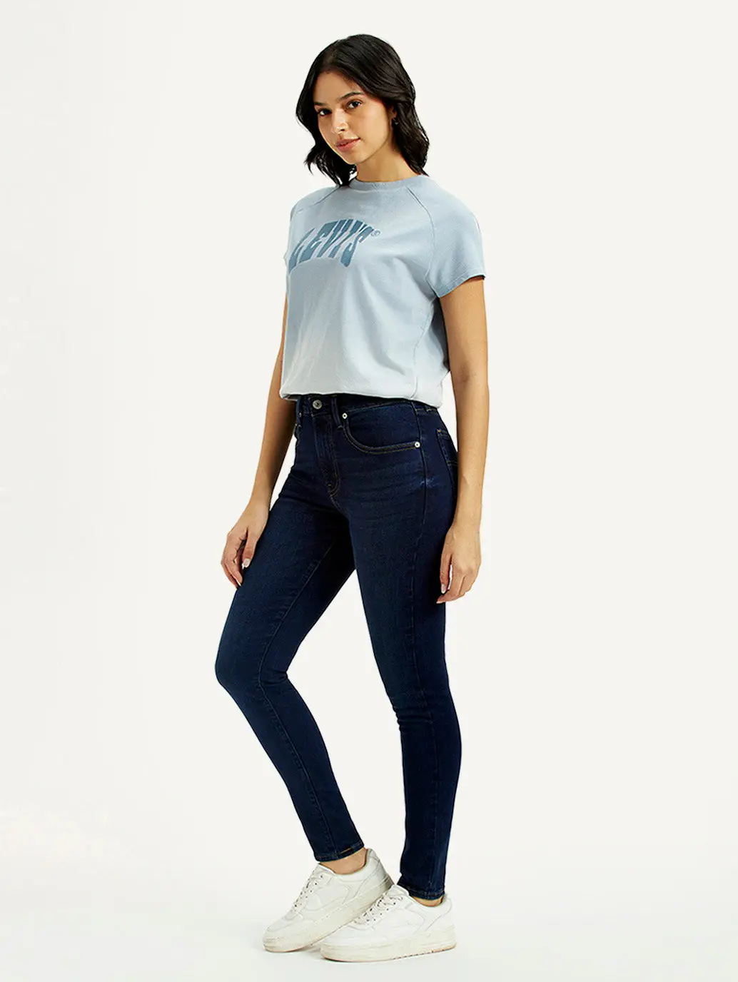 Women's 721 Dark Blue Skinny Fit High Rise Jeans 6