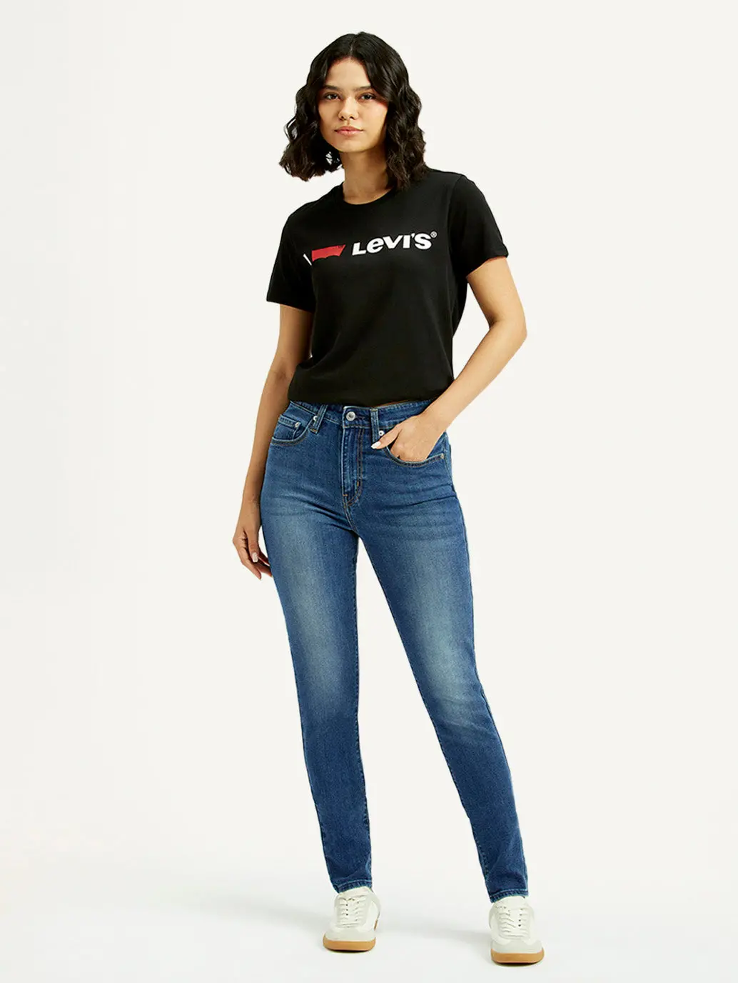 Women's 721 Blue Skinny Fit High Rise Jeans 1