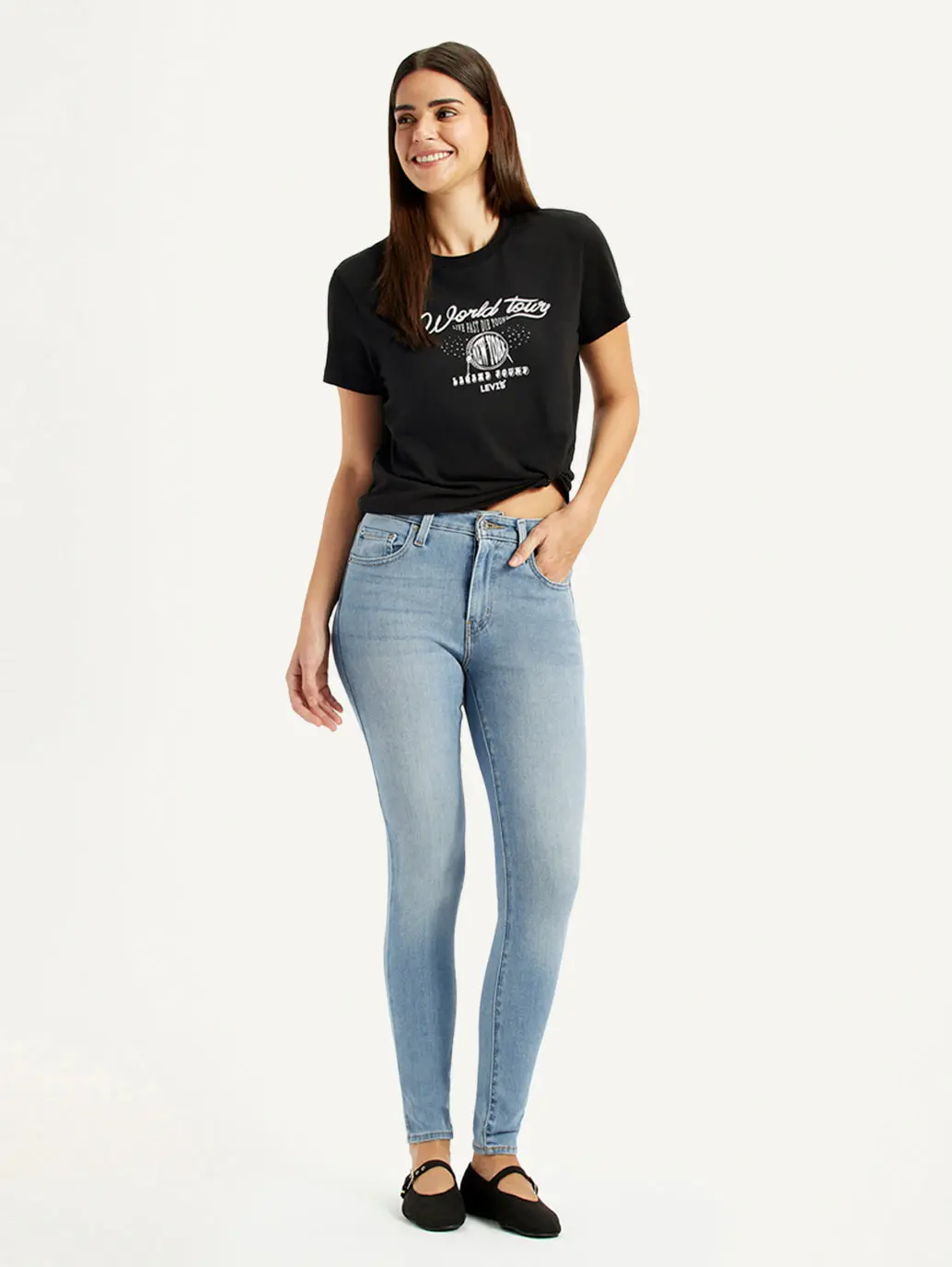 Women's High Rise Skinny Light Indigo Jeans 1