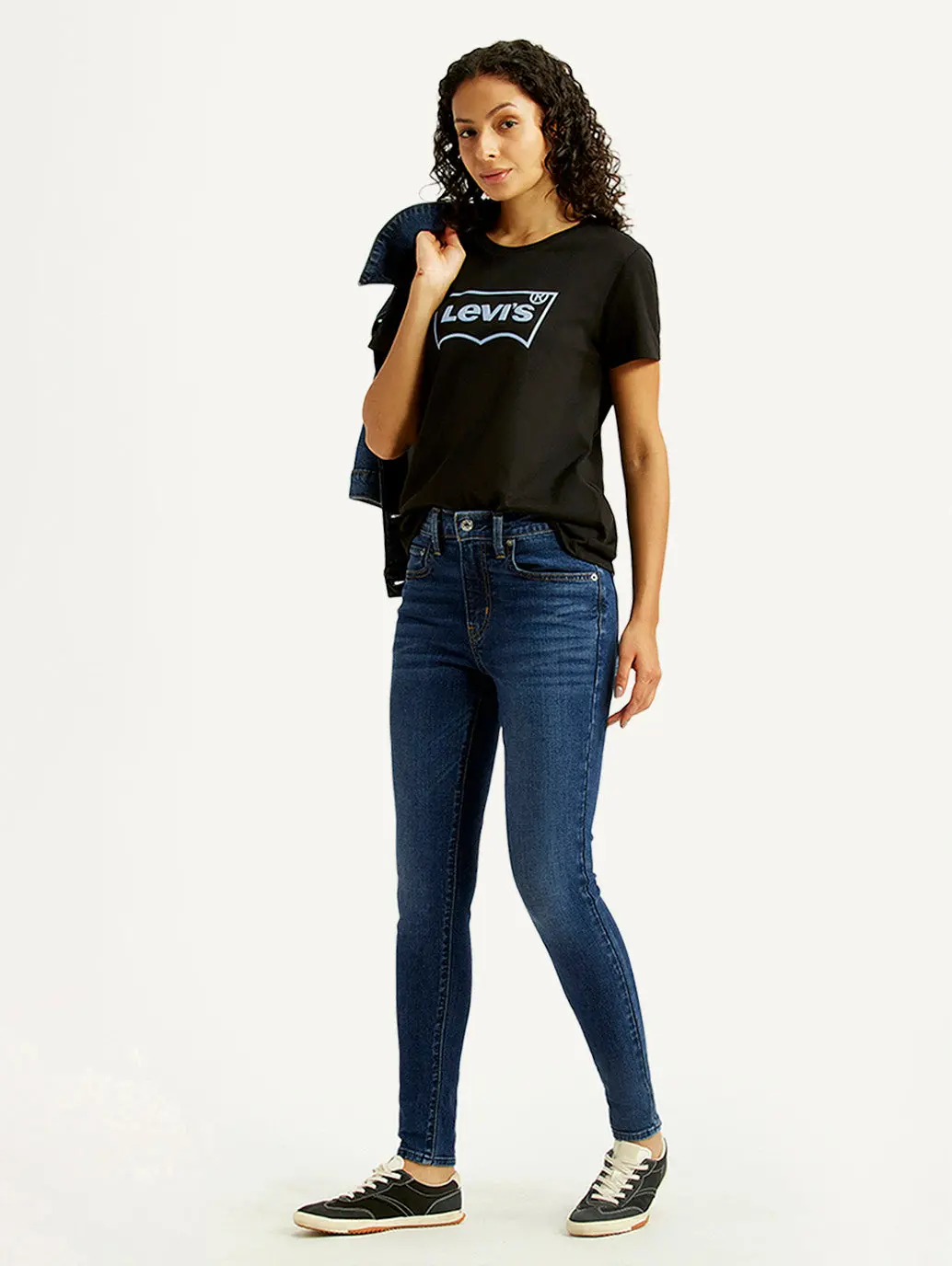 Women's 721 Dark Indigo Skinny Fit Mid Rise Jeans 1