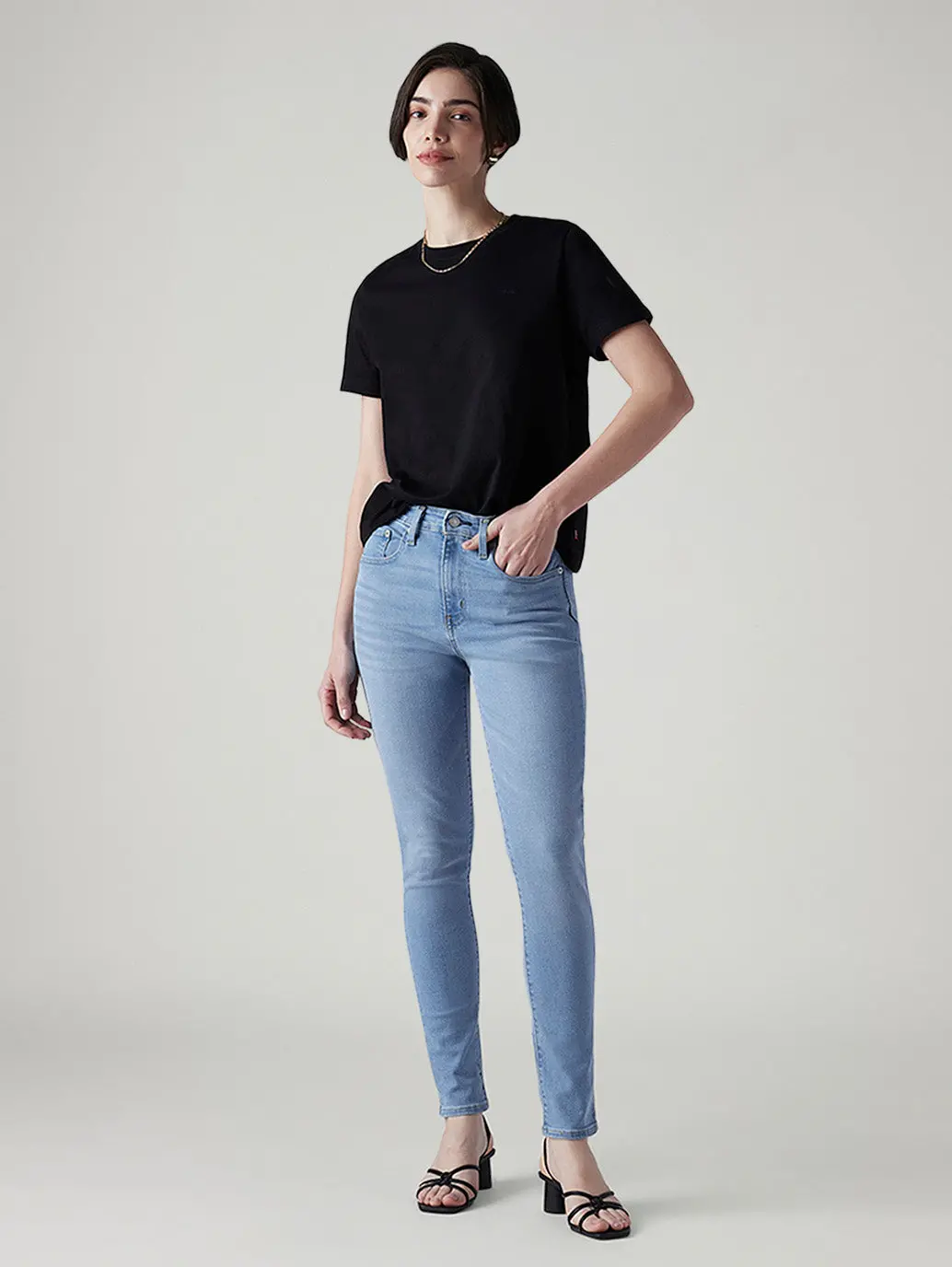 Women's 721 Light Blue Skinny Fit High Rise Jeans 1