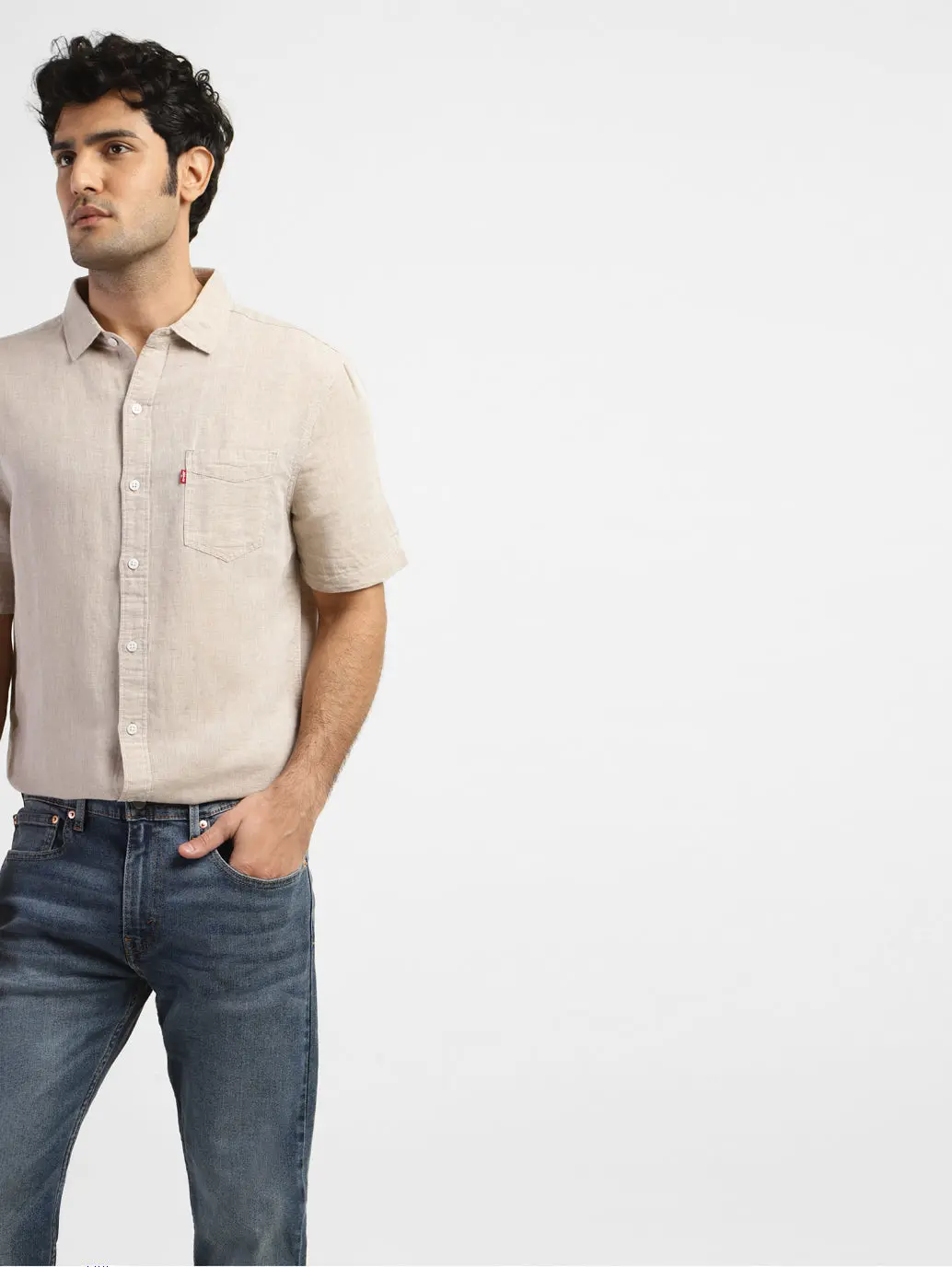 Men's Solid Slim Fit Linen Shirt 2