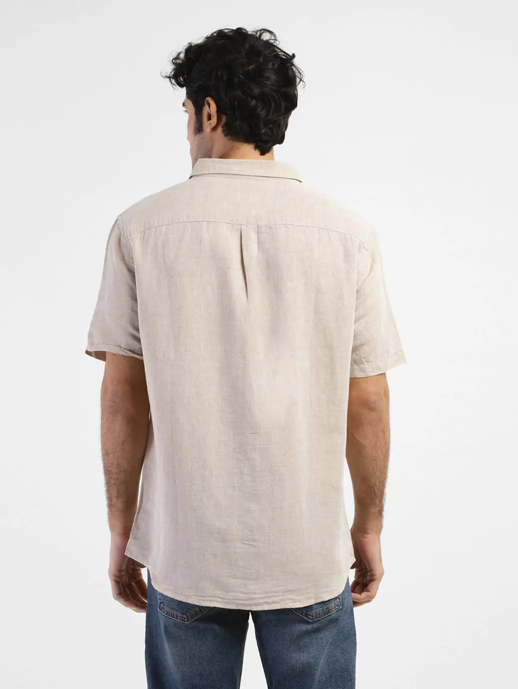 Men's Solid Slim Fit Linen Shirt 3