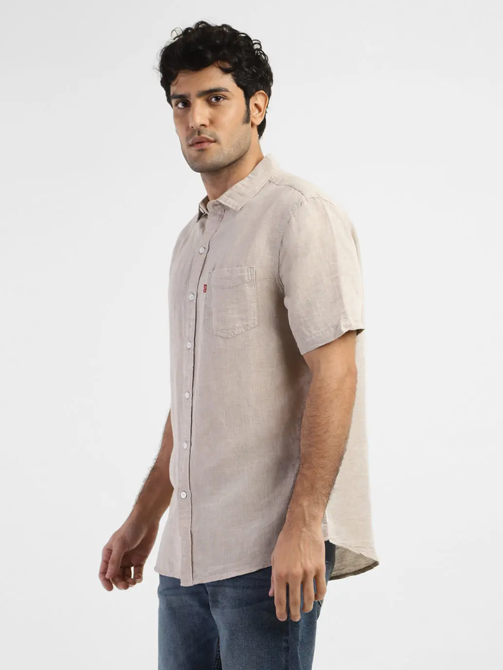 Men's Solid Slim Fit Linen Shirt 4