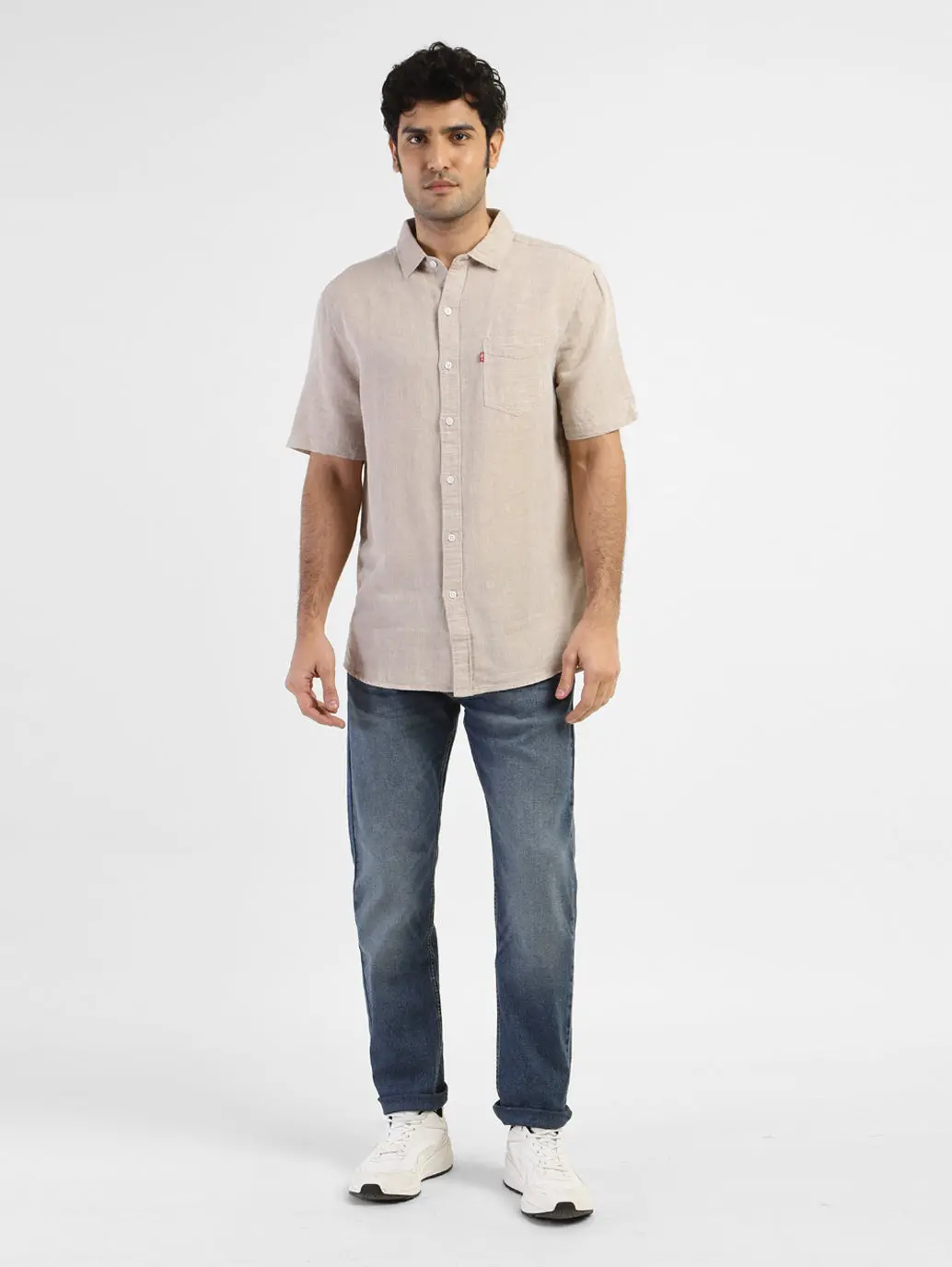 Men's Solid Slim Fit Linen Shirt 6