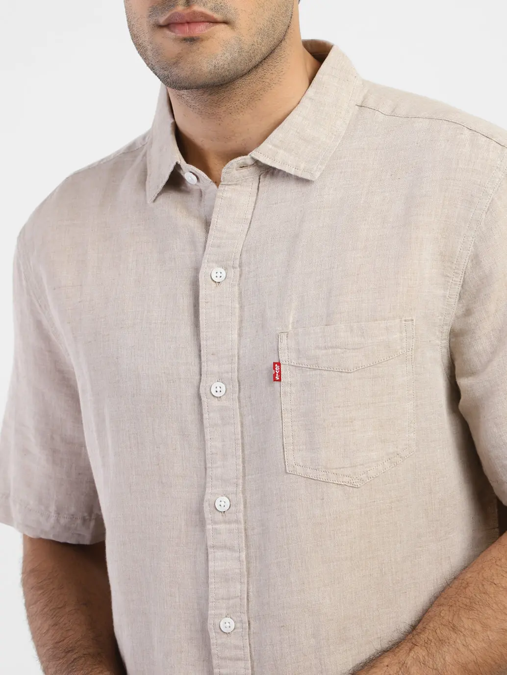 Men's Solid Slim Fit Linen Shirt 5