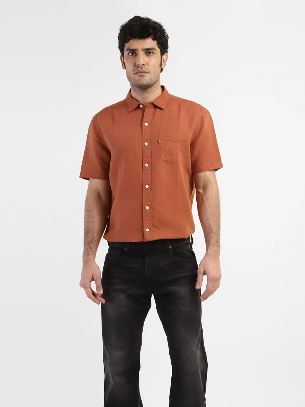 Men's Solid Slim Fit Linen Shirt 1