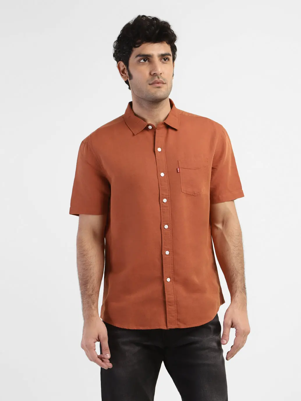 Men's Solid Slim Fit Linen Shirt 2