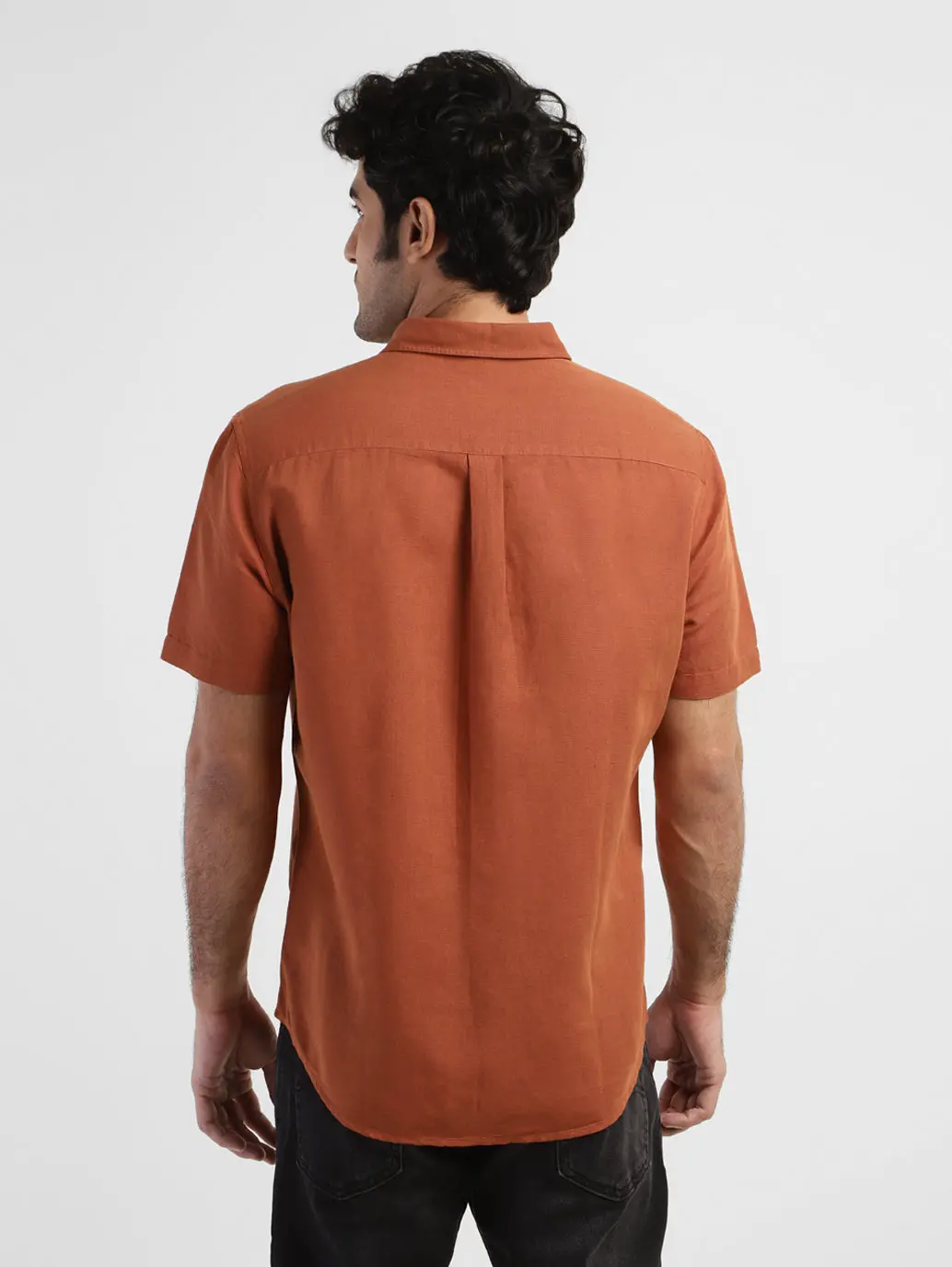 Men's Solid Slim Fit Linen Shirt 3