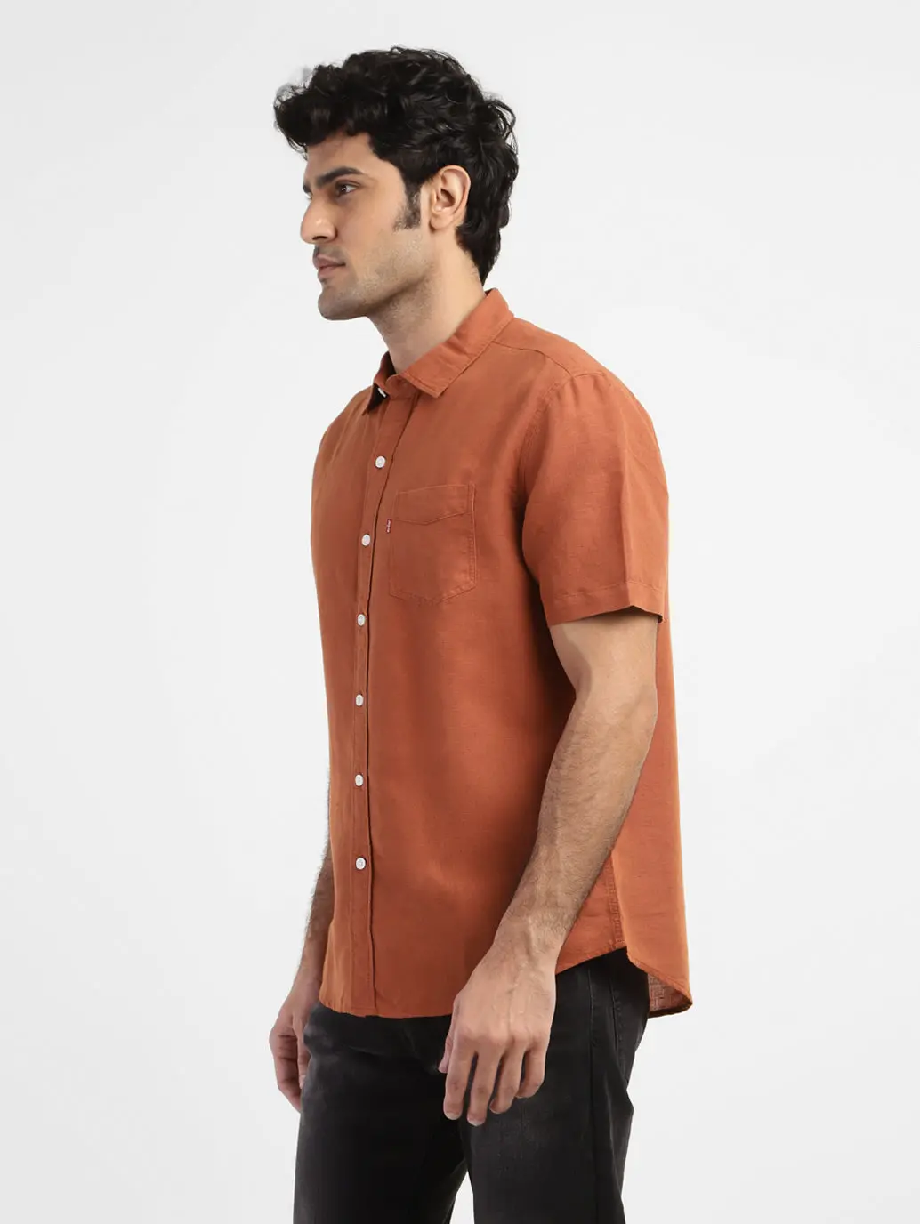 Men's Solid Slim Fit Linen Shirt 4