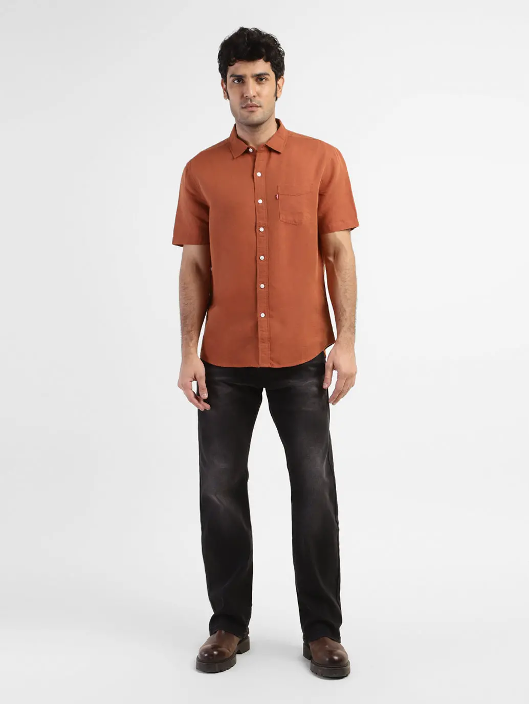 Men's Solid Slim Fit Linen Shirt 5