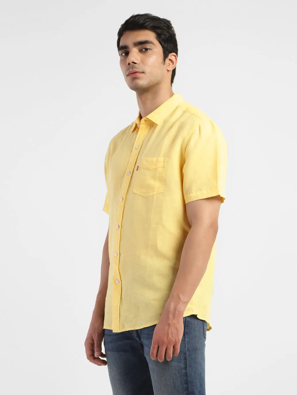 Men's Solid Spread Collar Shirt 1