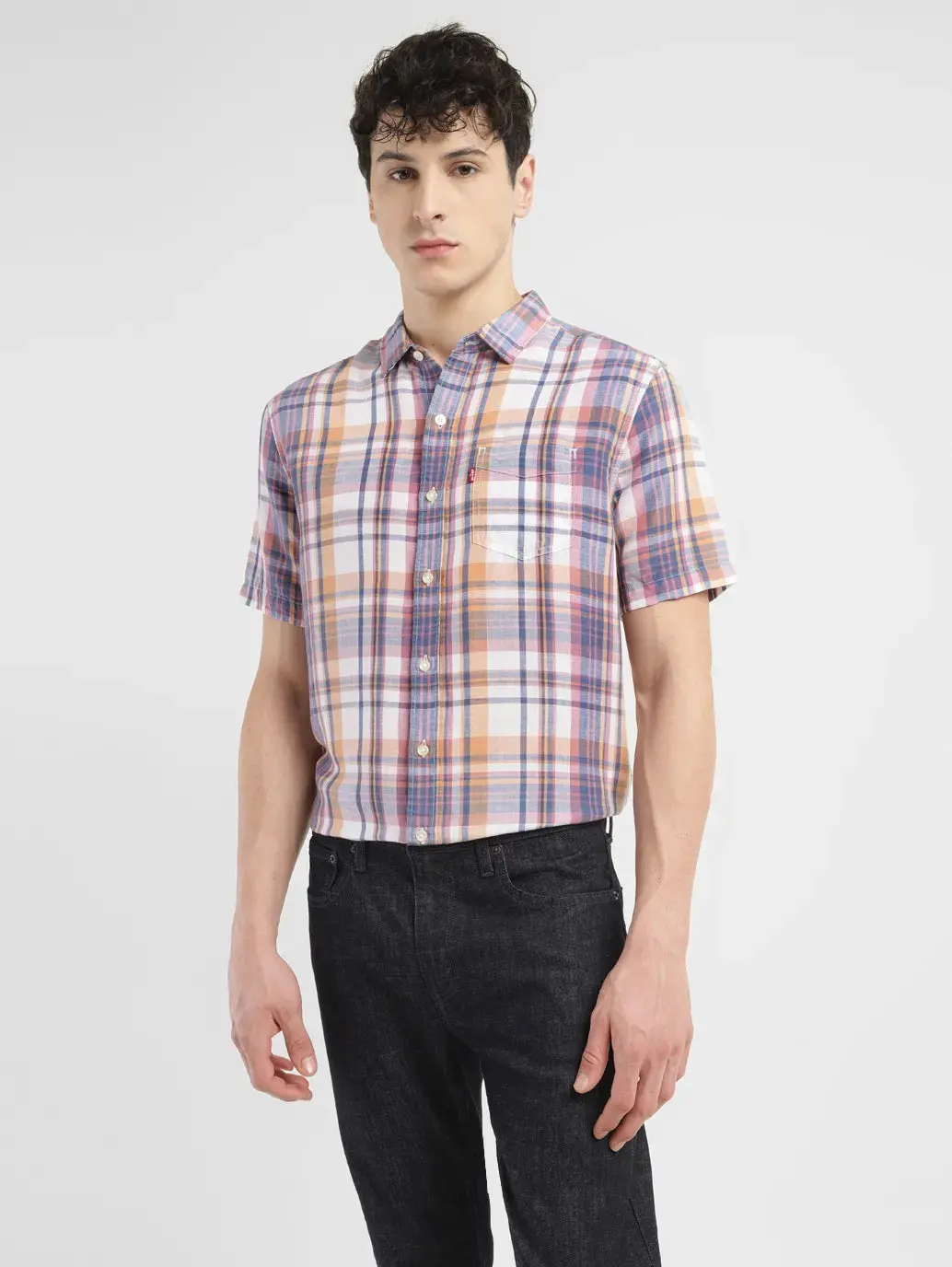 Men's Checkered Spread Slim Fit Shirt 1