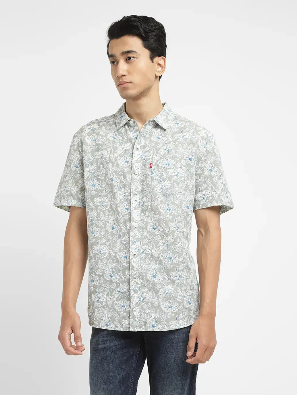 Men's Floral Print Slim Fit Shirt 1