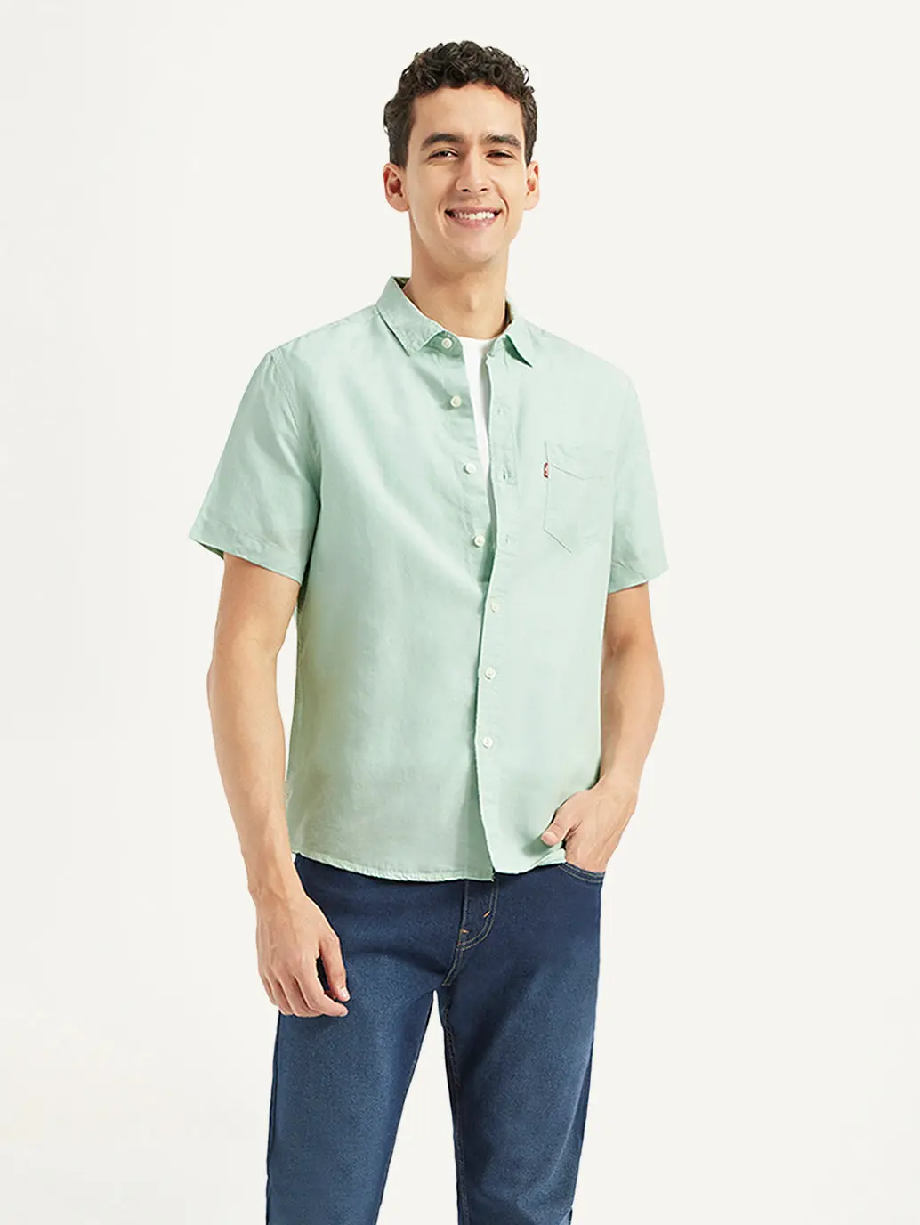 Men's Solid Slim Fit Linen Shirt 1