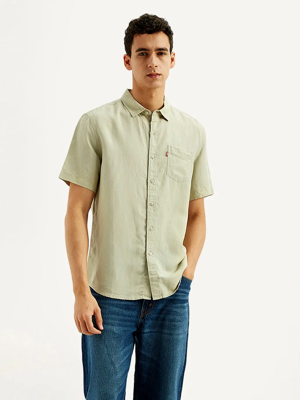 Men's Solid Slim Fit Linen Shirt 1