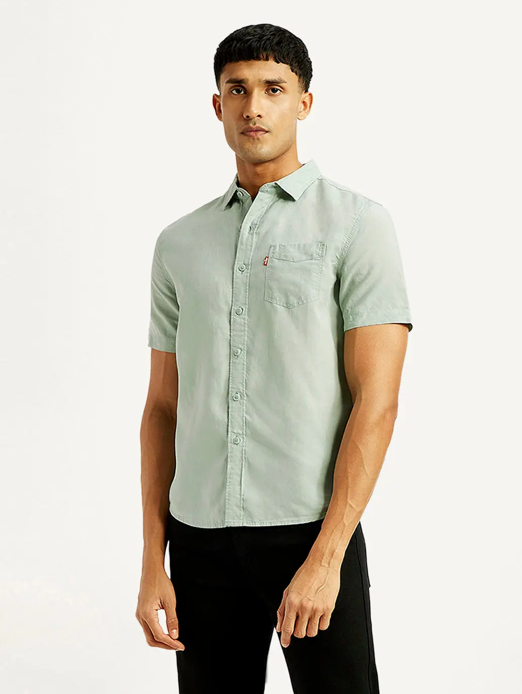 Men's Solid Slim Fit Linen Shirt 1