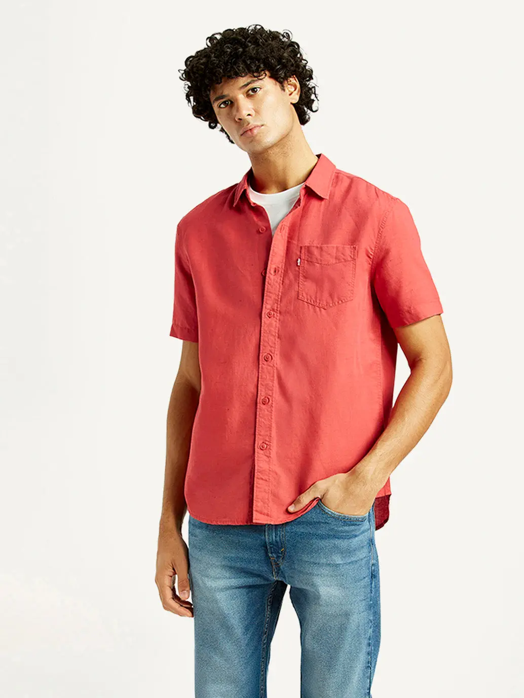 Men's Solid Slim Fit Linen Shirt 1