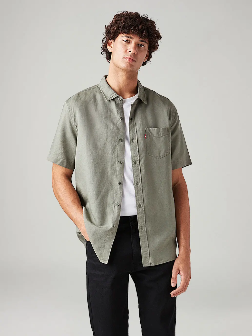 Men's Solid Slim Fit Linen Shirt 1