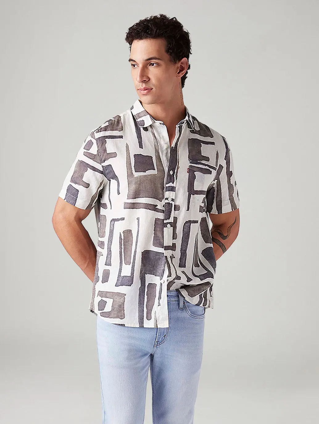 Men's Abstract Slim Fit Shirt 1