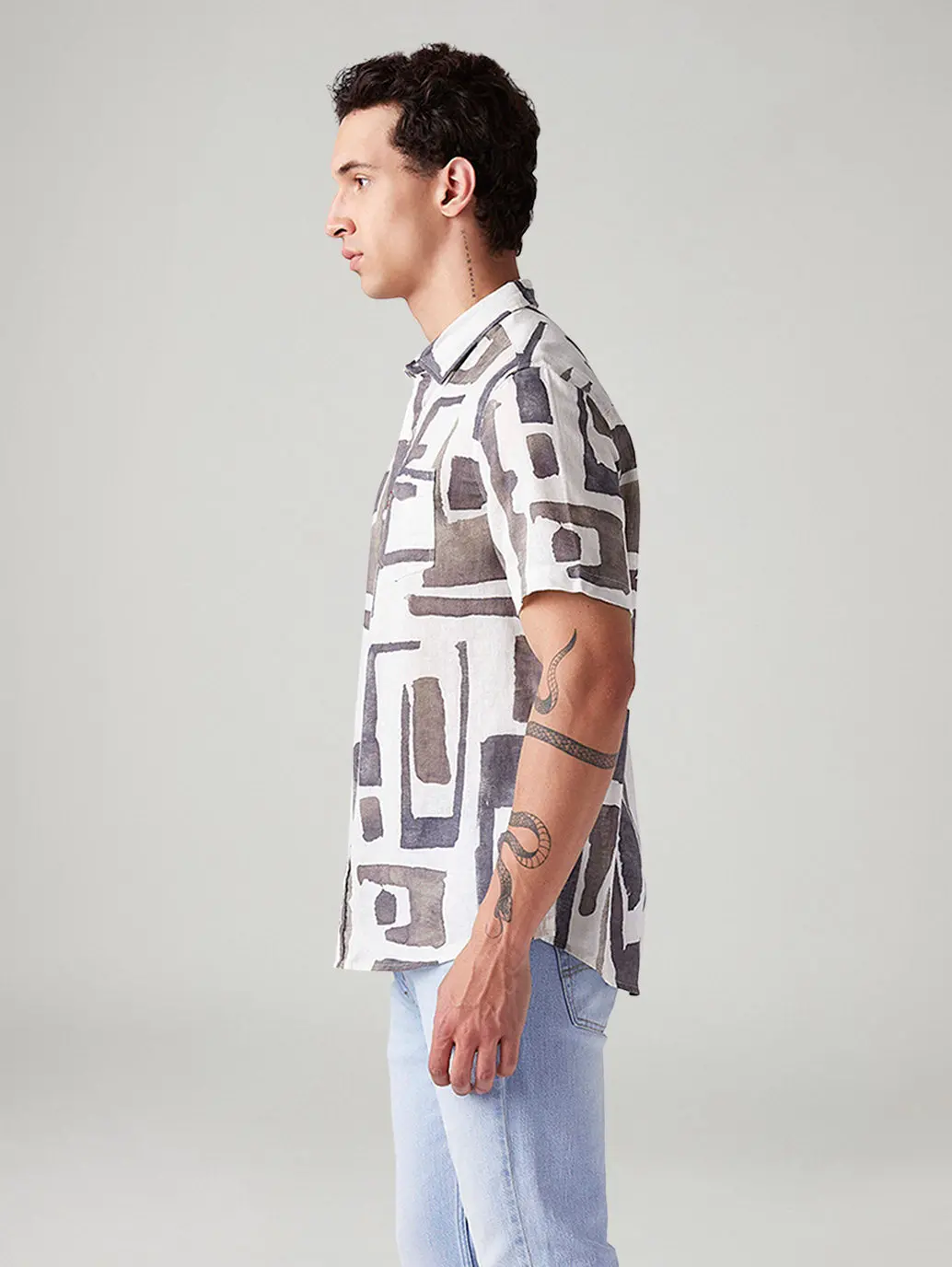Men's Abstract Slim Fit Shirt 5