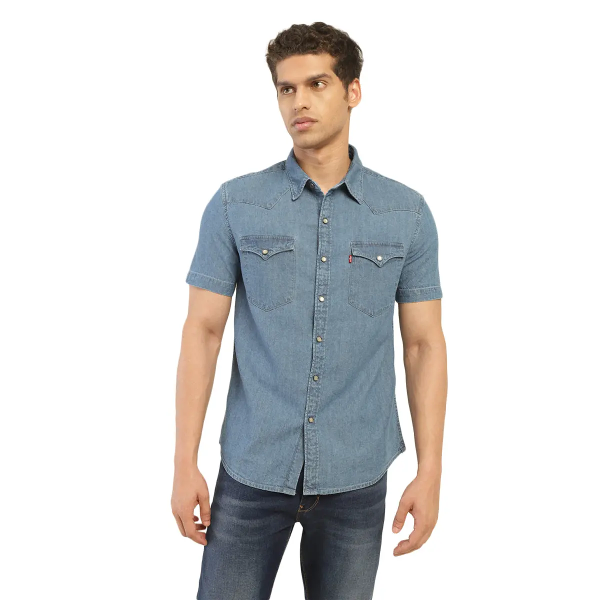 Men's Solid Spread Collar Shirt 1